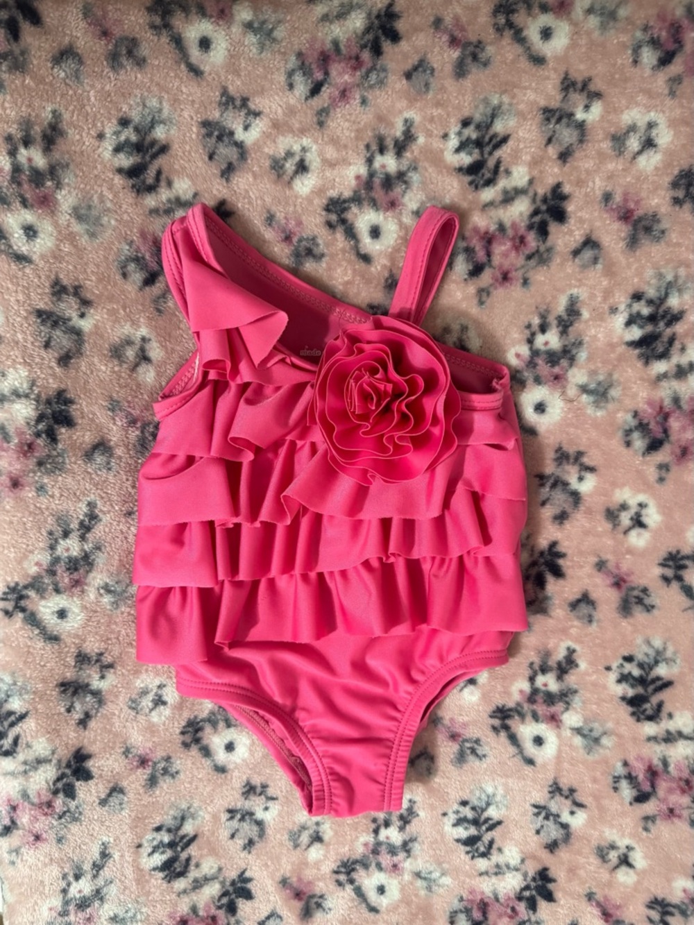 The Children's Place Hot Pink Baby Ruffle One-Piece Swimsuit